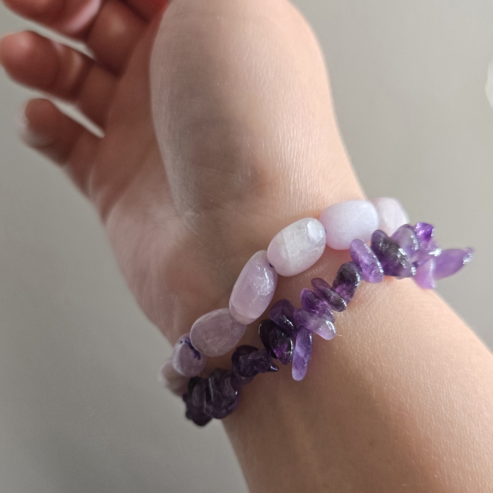 Kunzite & Amethyst Bracelets